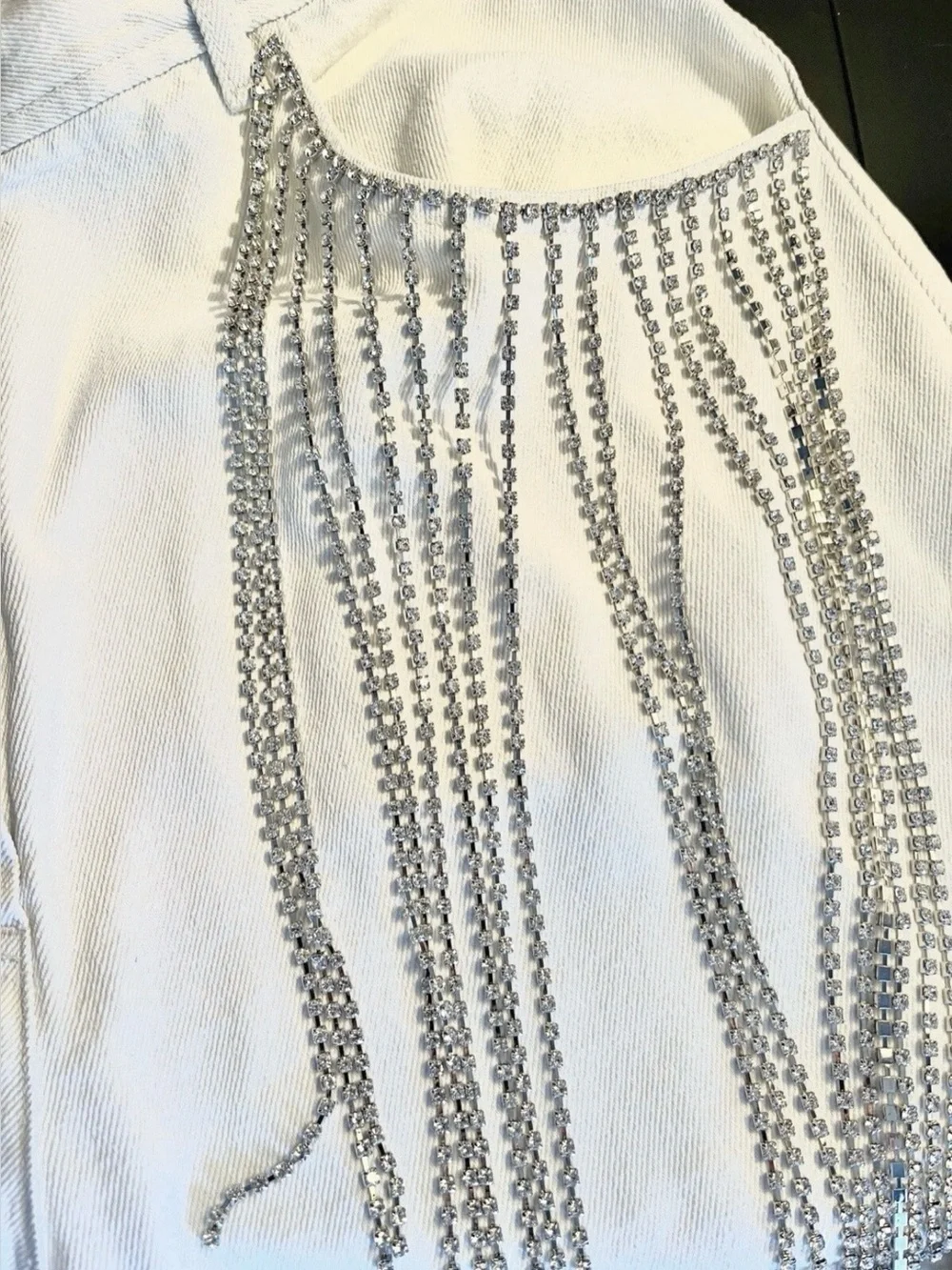 Forte Forte Denim Shorts Crystal Strass Fringe/High waisted/New/ItalianDesigner